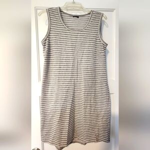 Striped Gray Sleeveless Dress
